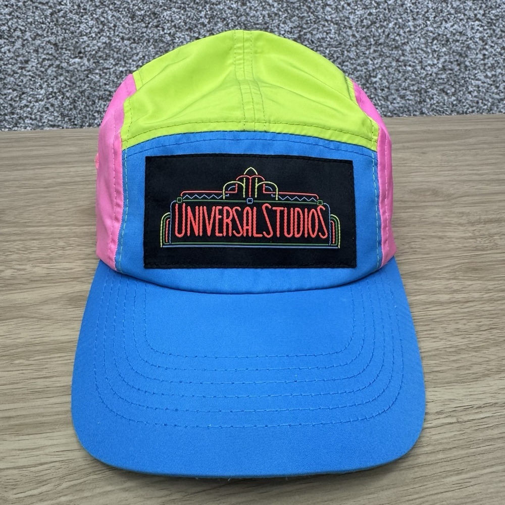 Universal Studios Parks Neon Logo Retro Baseball Hat Cap 5 Panel Snapback